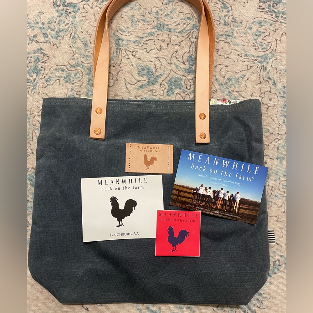 NWT Meanwhile Back on the Farm Blue Tote